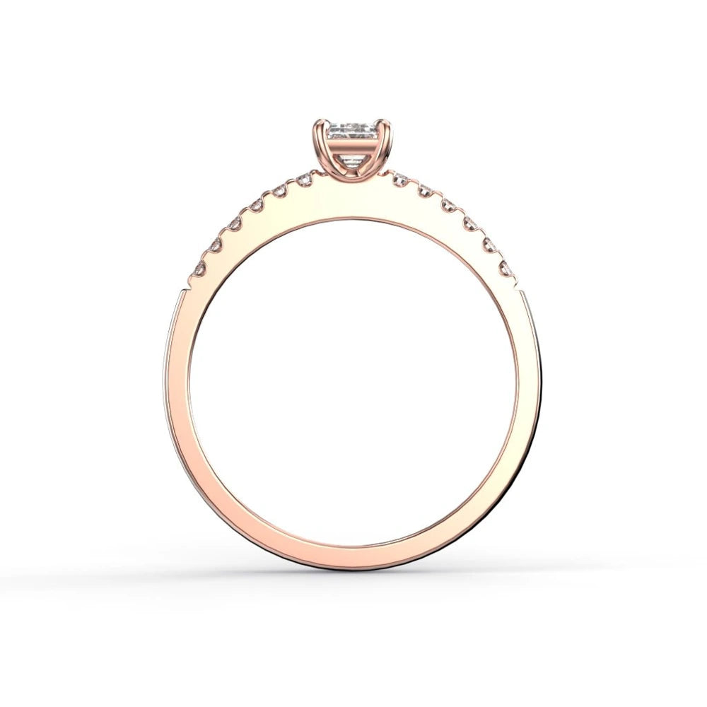 Festive Serena Side 0,62 ct timanttisormus punakulta – tuotekuva 3