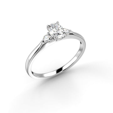 Festive Megan Oval 0,40 ct timanttisormus valkokulta