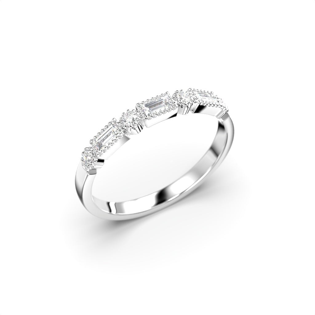 Festive Anna Baguette rivitimanttisormus 0,21 ct valkokulta