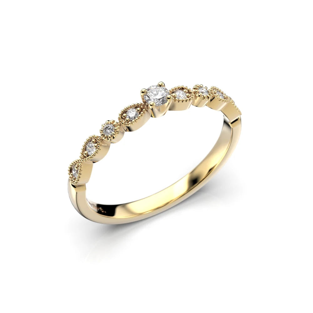 Festive Astrid 0,13 ct timanttisormus keltakulta – tuotekuva 1