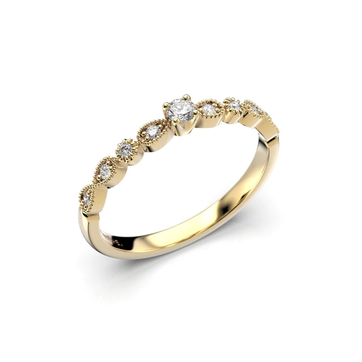 Festive Astrid 0,13 ct timanttisormus keltakulta – tuotekuva 1