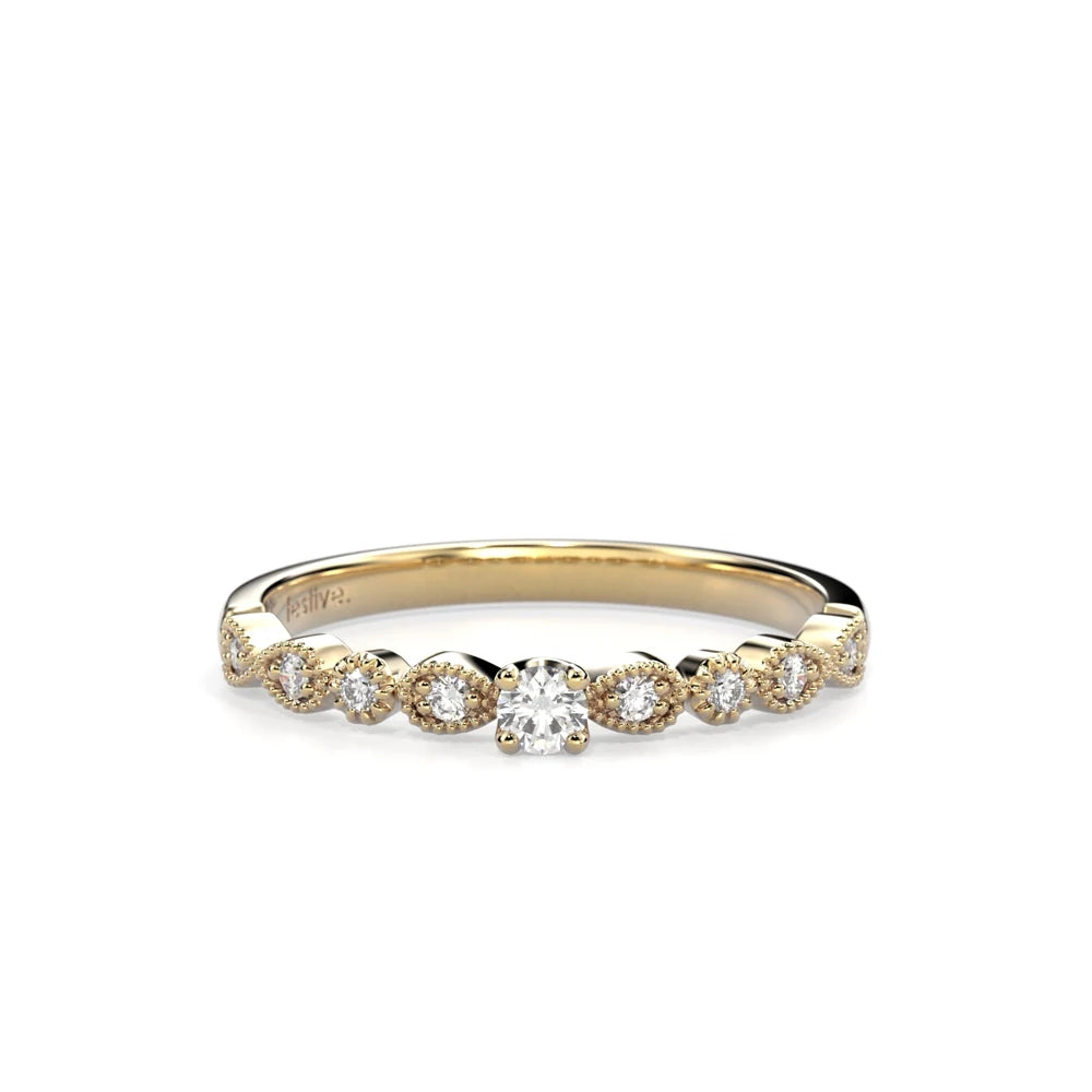 Festive Astrid 0,13 ct timanttisormus keltakulta – tuotekuva 3