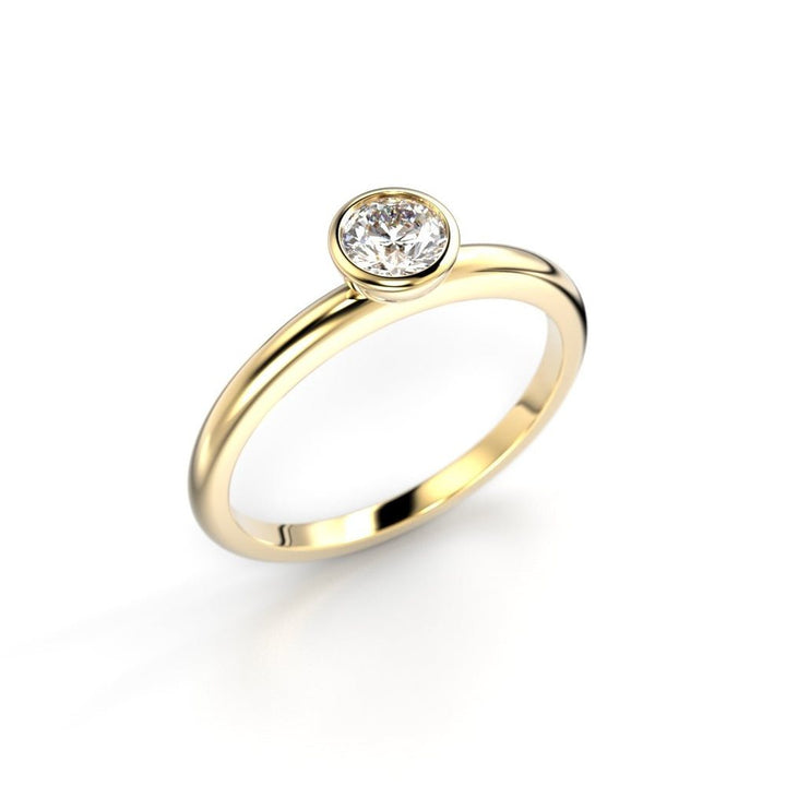 Festive Auréa Bezel 0,3–0,5 ct timanttisormus keltakulta 741 – tuotekuva