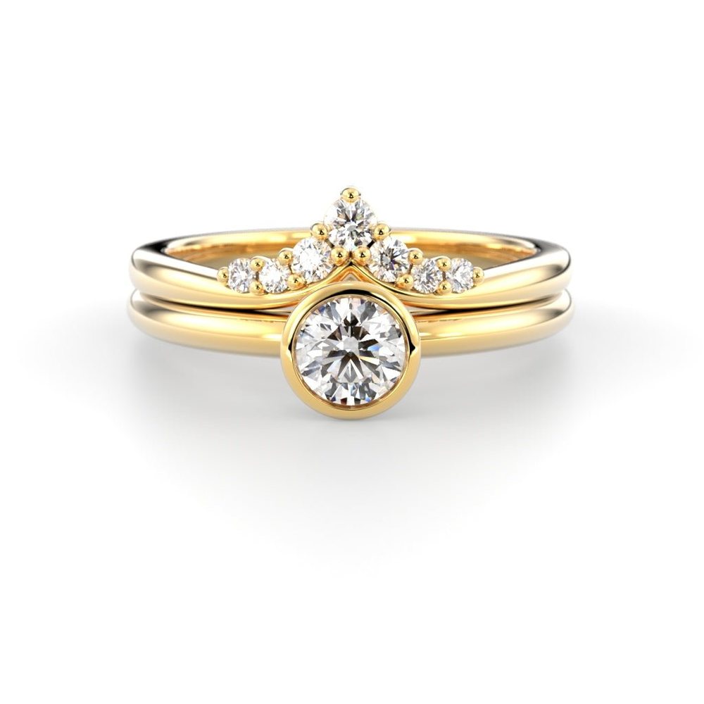 Festive Auréa Bezel 0,3–0,5 ct timanttisormus keltakulta 741 – tuotekuva 4