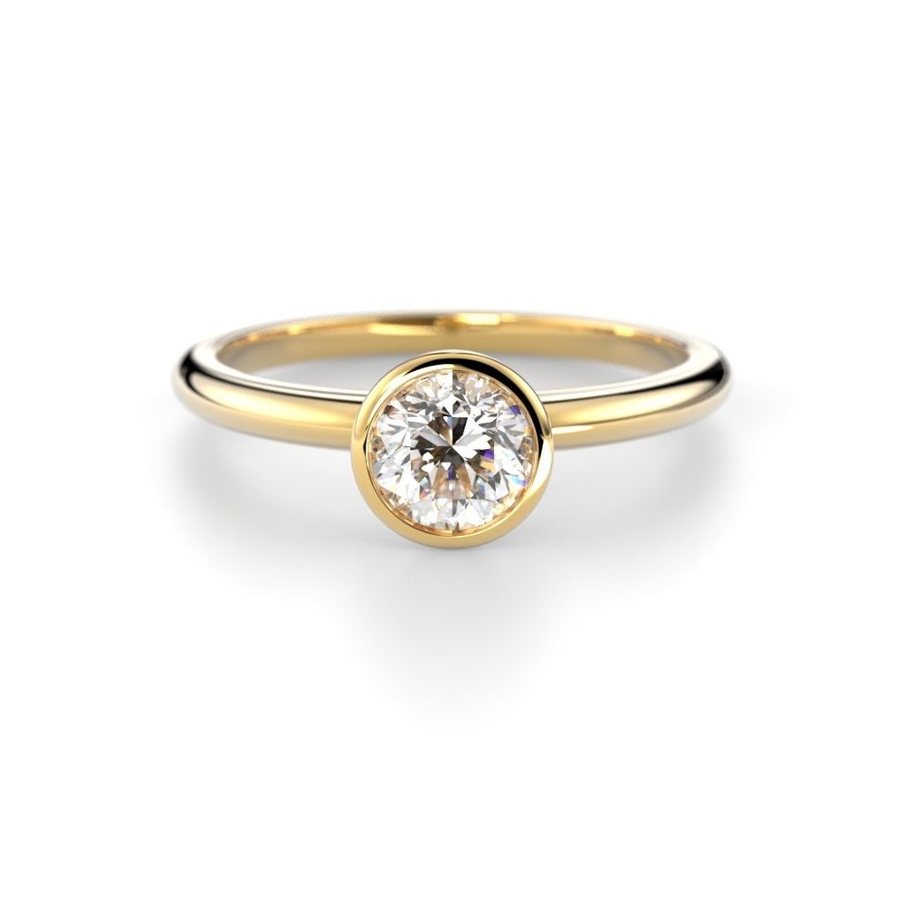 Festive Auréa Bezel 0,3–0,5 ct timanttisormus keltakulta 741 – tuotekuva 6