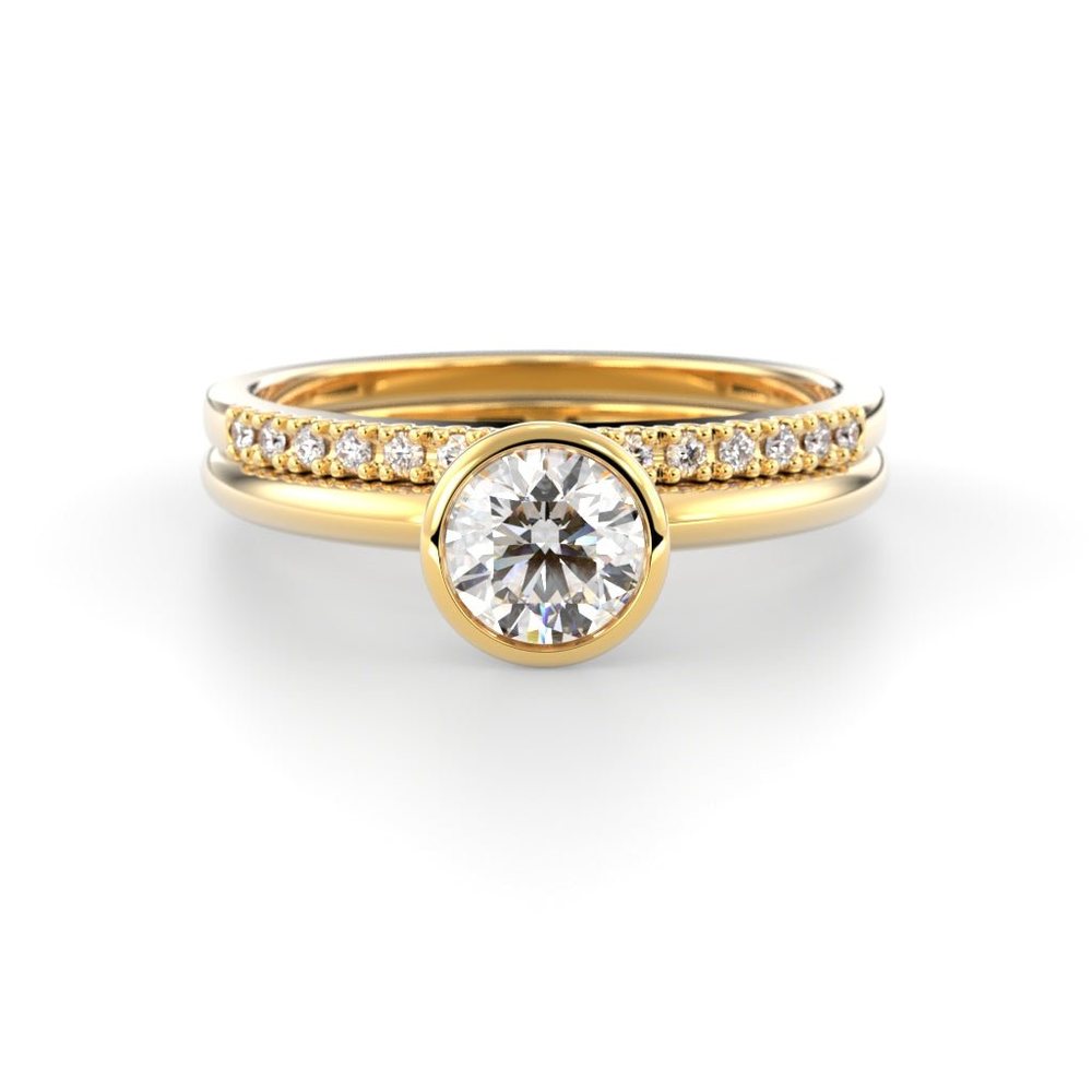 Festive Auréa Bezel 0,3–0,5 ct timanttisormus keltakulta 741 – tuotekuva 8
