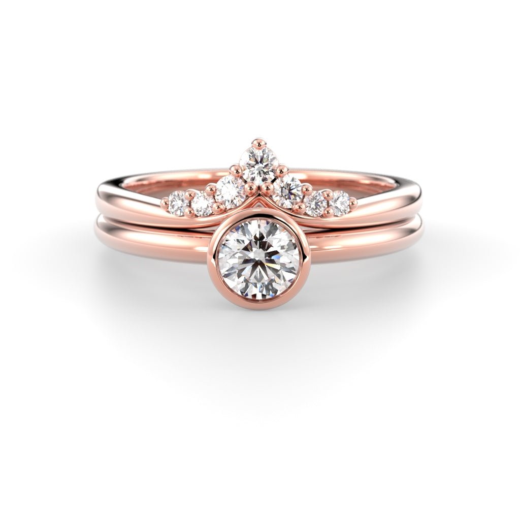 Timanttisormus Auréa Bezel 0,30 ct - 14k punakulta