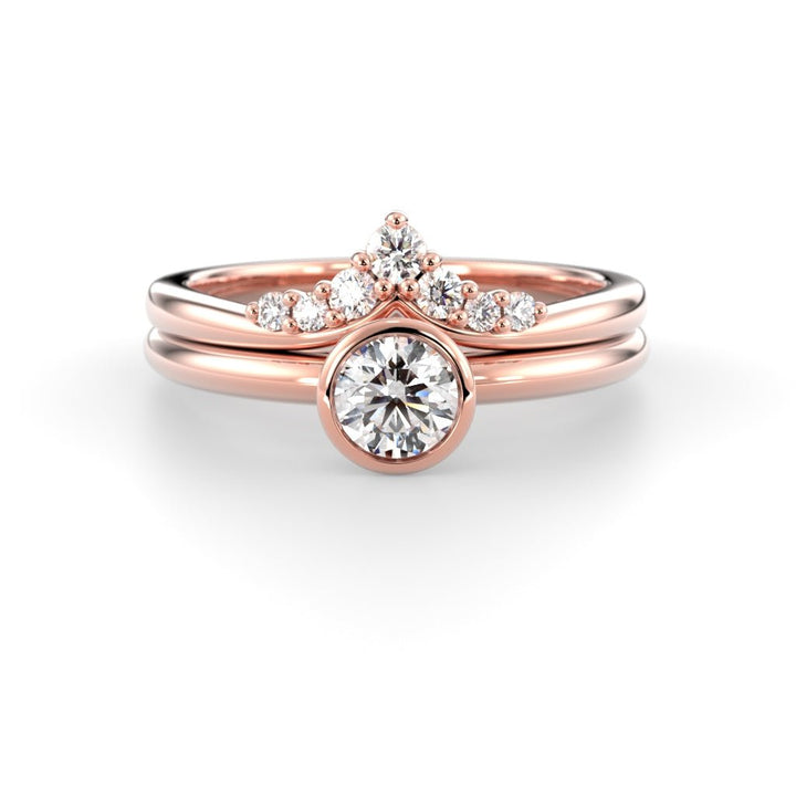 Timanttisormus Auréa Bezel 0,30 ct - 14k punakulta