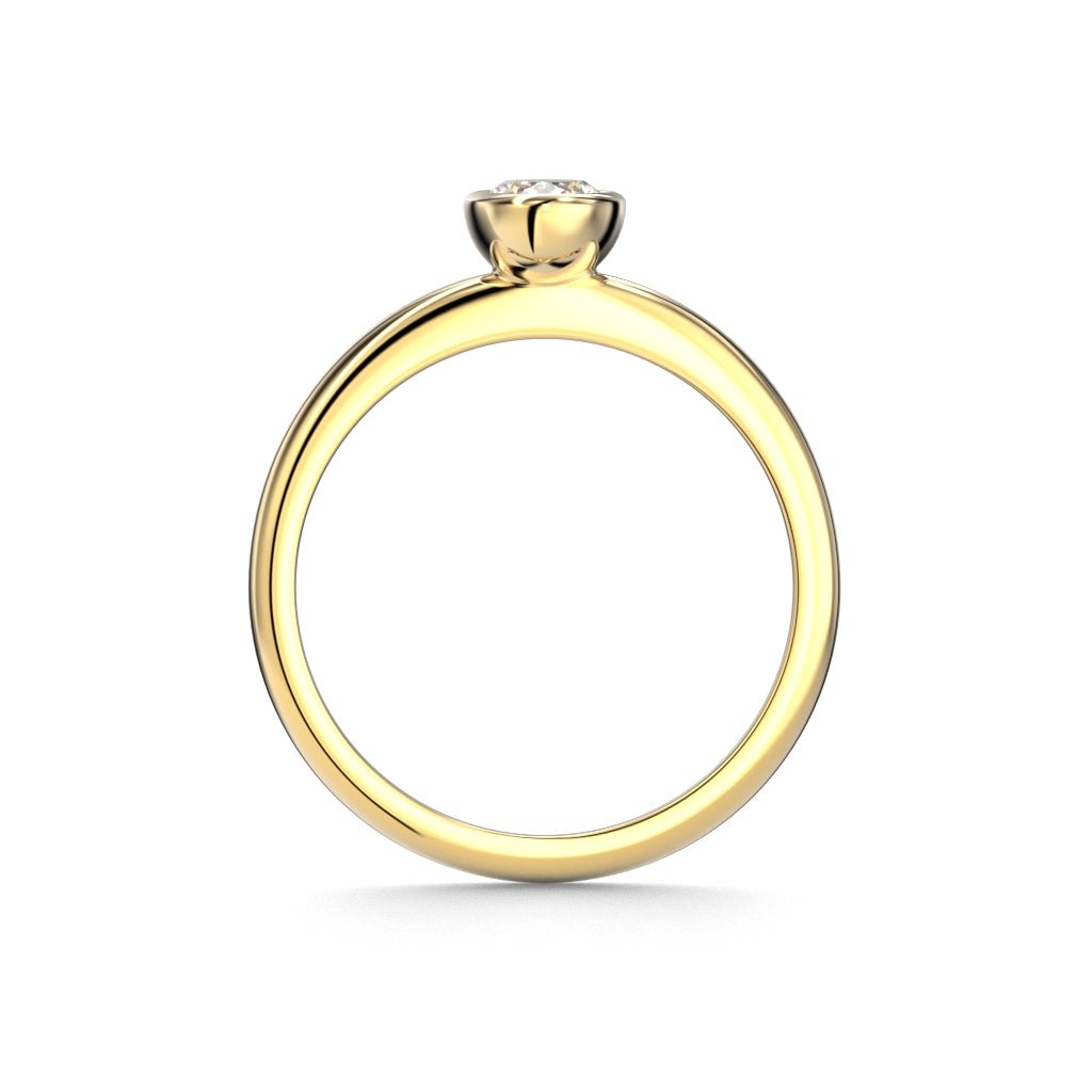 Timanttisormus Auréa Bezel Oval 0,50 ct - 14k keltakulta