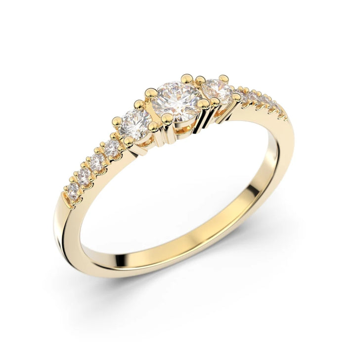 Festive Aurora 0,33 ct timanttisormus keltakulta – tuotekuva 1