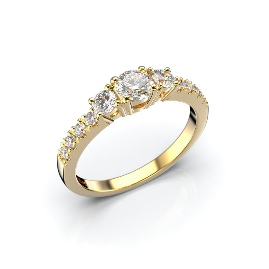 Festive Aurora Timanttisormus 0,66 ct Keltakulta 14K Festive