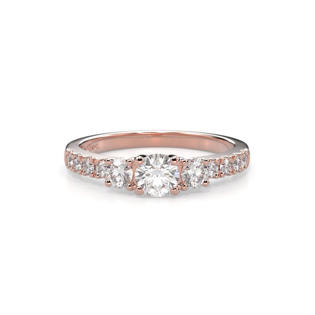 Festive Aurora Timanttisormus 0,66 ct Punakulta 14K Festive