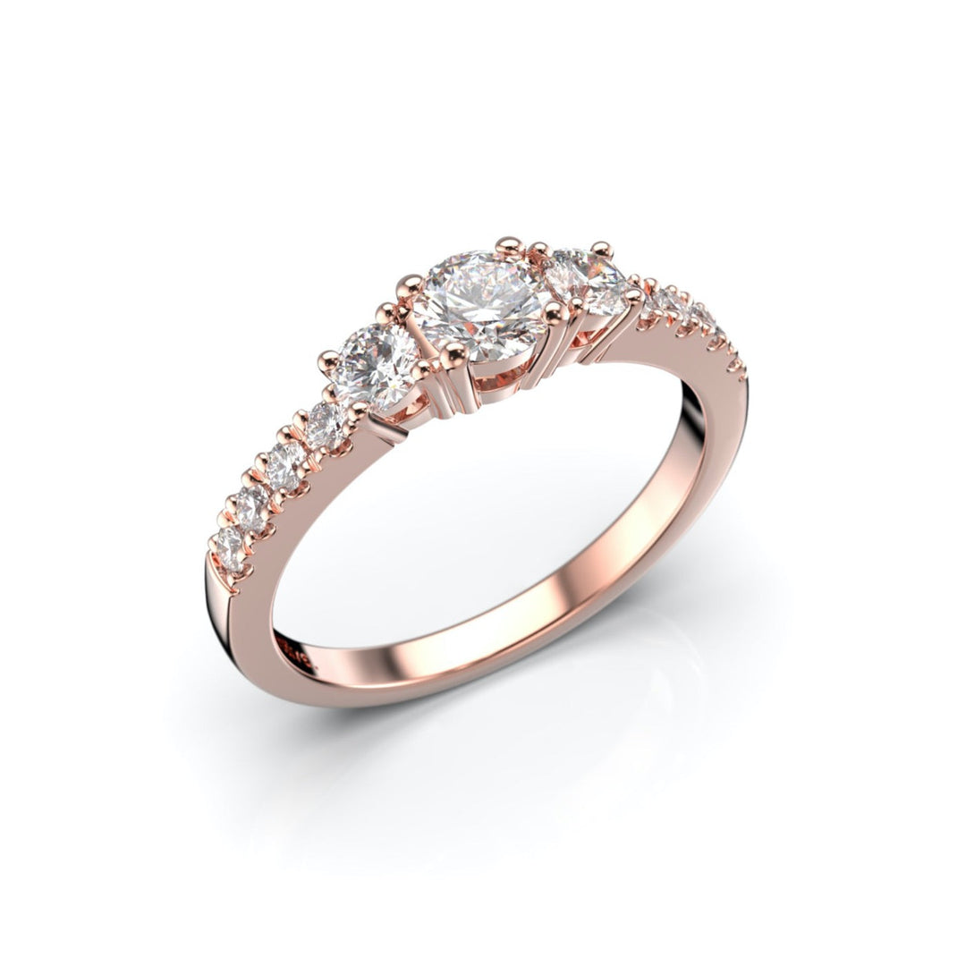Festive Aurora Timanttisormus 0,66 ct Punakulta 14K Festive