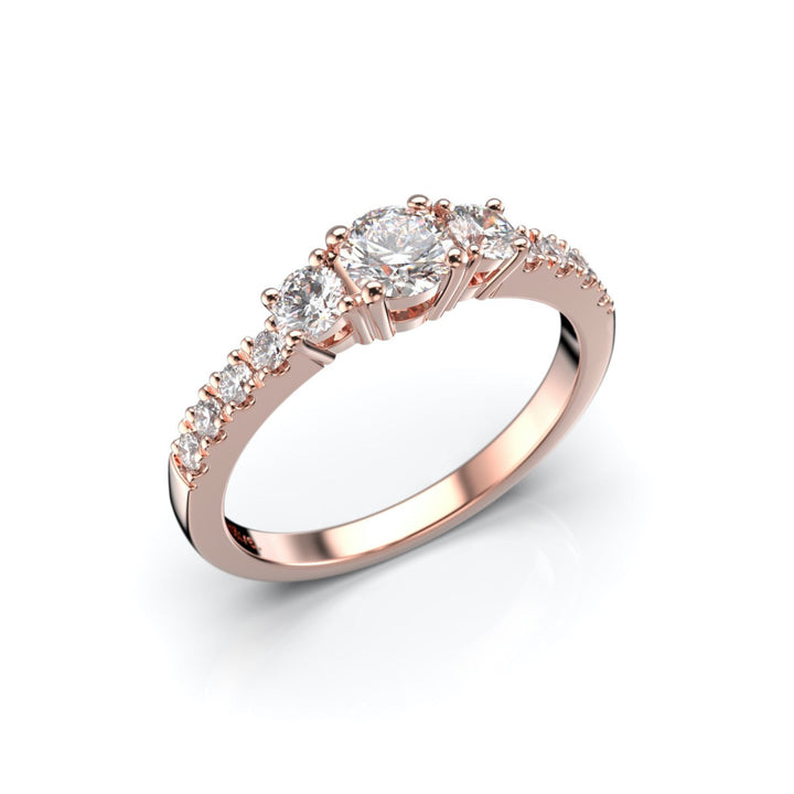 Festive Aurora Timanttisormus 0,66 ct Punakulta 14K Festive