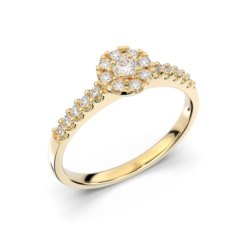 Festive Bella 0,25 ct timanttisormus keltakulta – tuotekuva 1