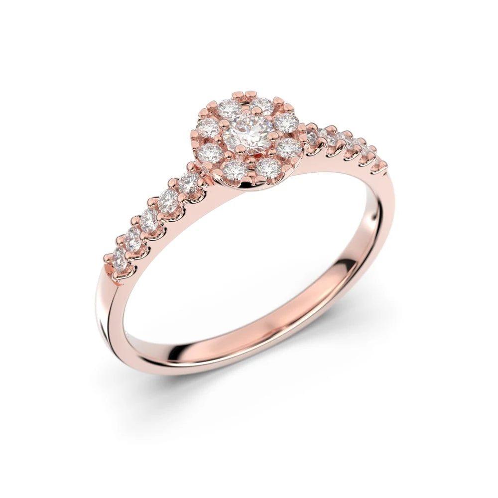 Festive Bella 0,25 ct timanttisormus punakulta – tuotekuva 1
