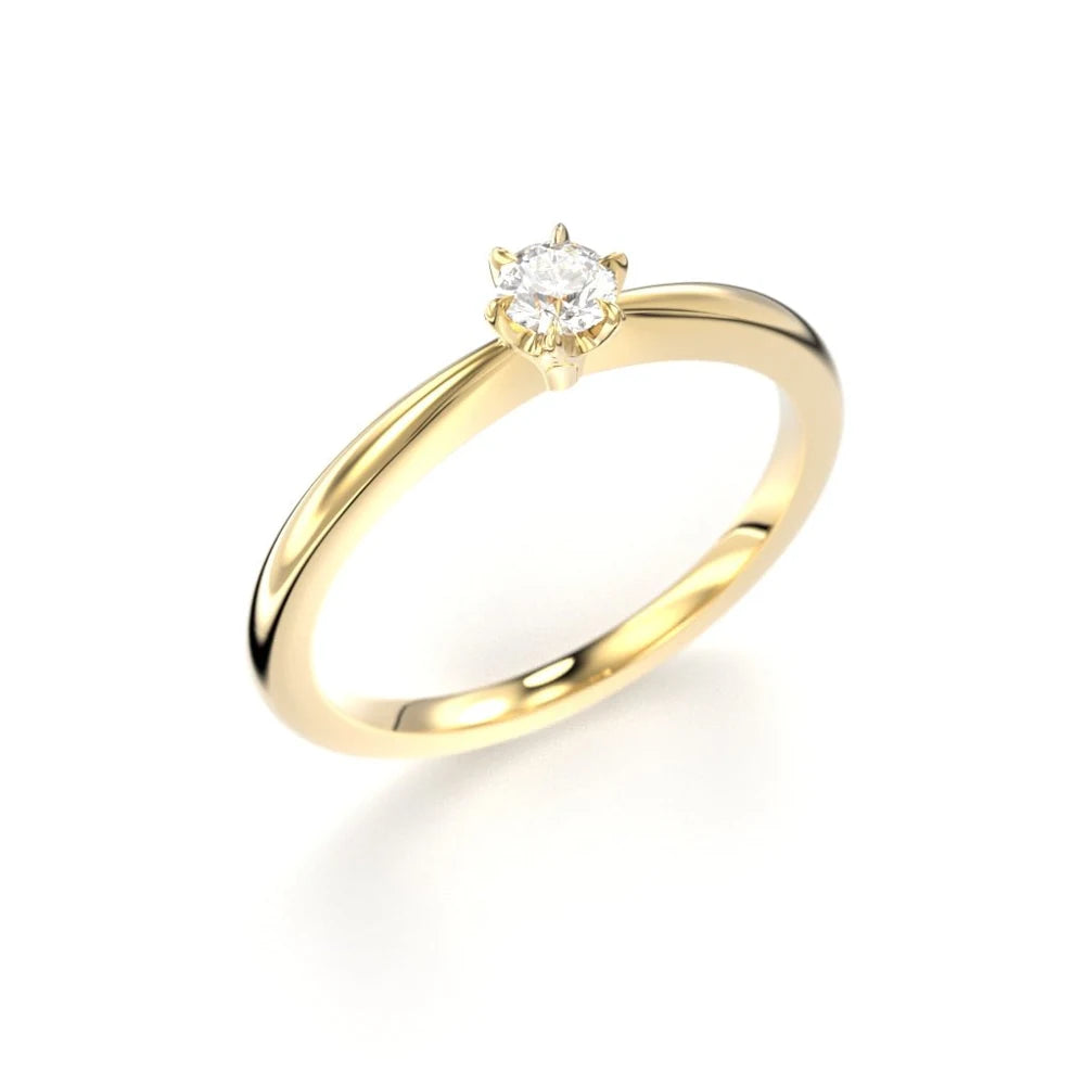 Festive Classic 23 0,10 ct timanttisormus keltakulta – tuotekuva 1
