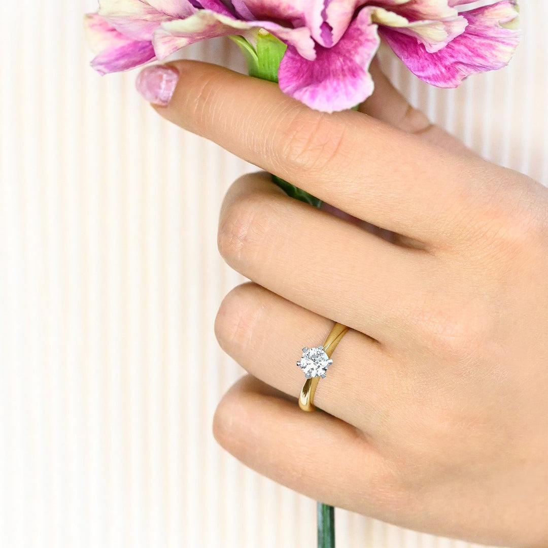 Timanttisormus Classic 1,00 ct - 14k kelta ja valkokulta