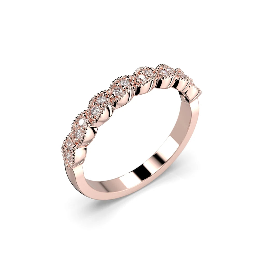 Festive Elsie 0,16 ct timanttisormus punakulta – tuotekuva 1