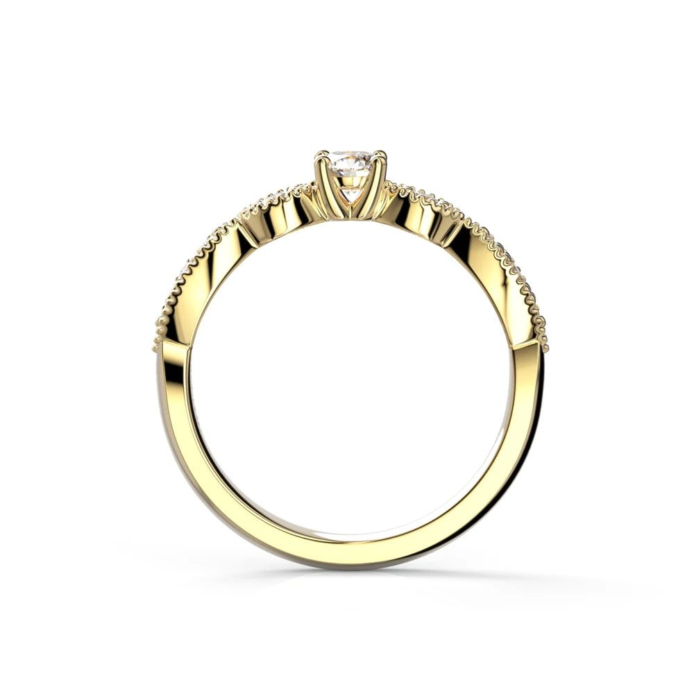 Festive Esther 0,35 ct timanttisormus keltakulta – tuotekuva 4