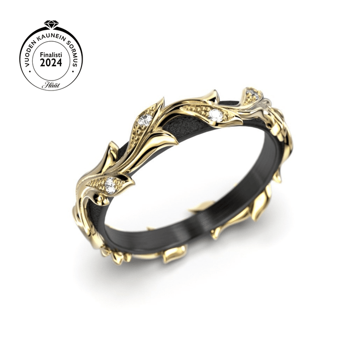 Festive Feeniks 0,08 ct timanttisormus keltakulta viistosta