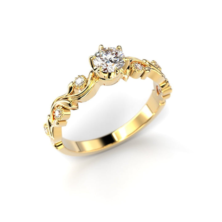 Festive Feeniks Lux Briljant 0,36 ct timanttisormus keltakulta viistosta