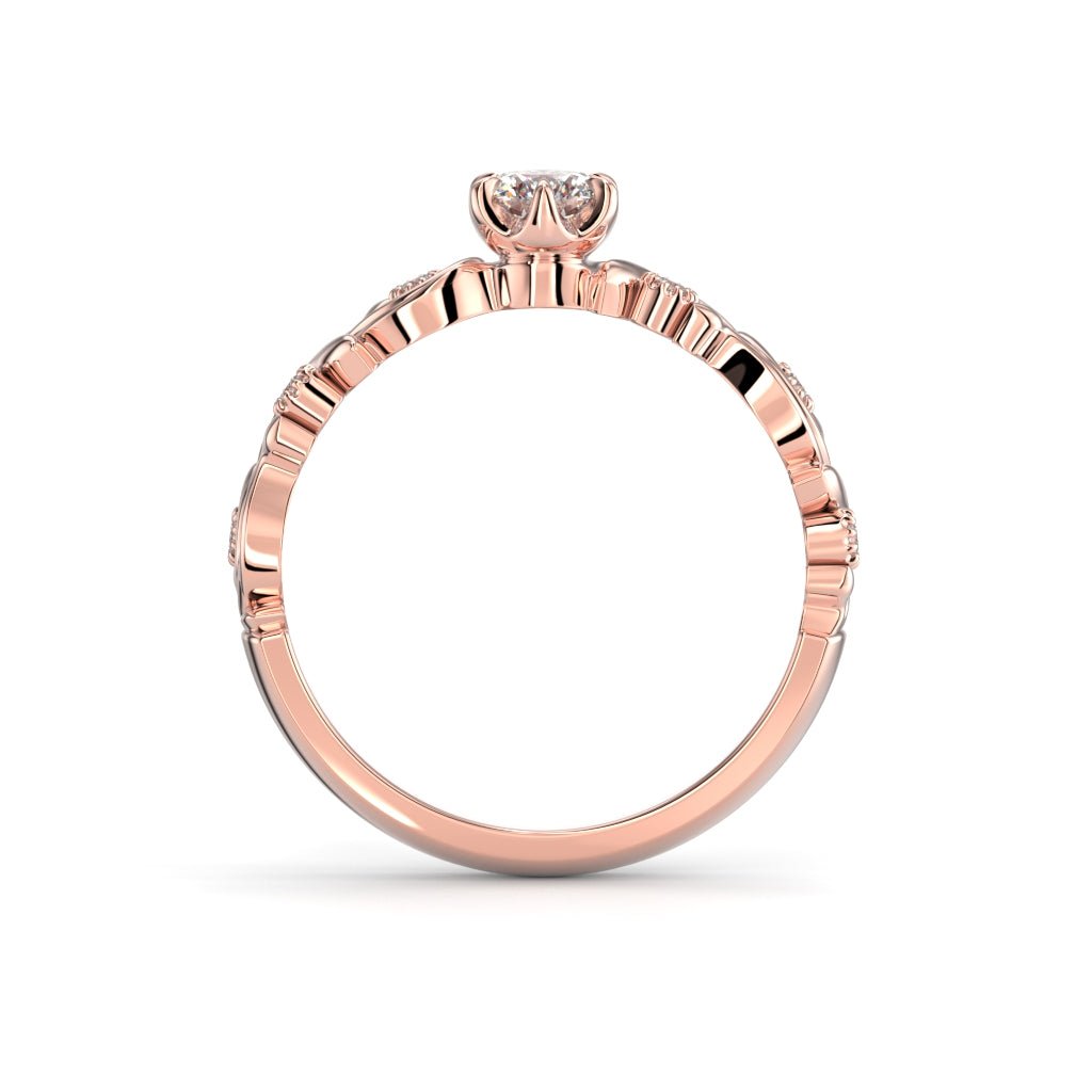Festive Feeniks Lux Briljant 0,36 ct timanttisormus punakulta sivulta