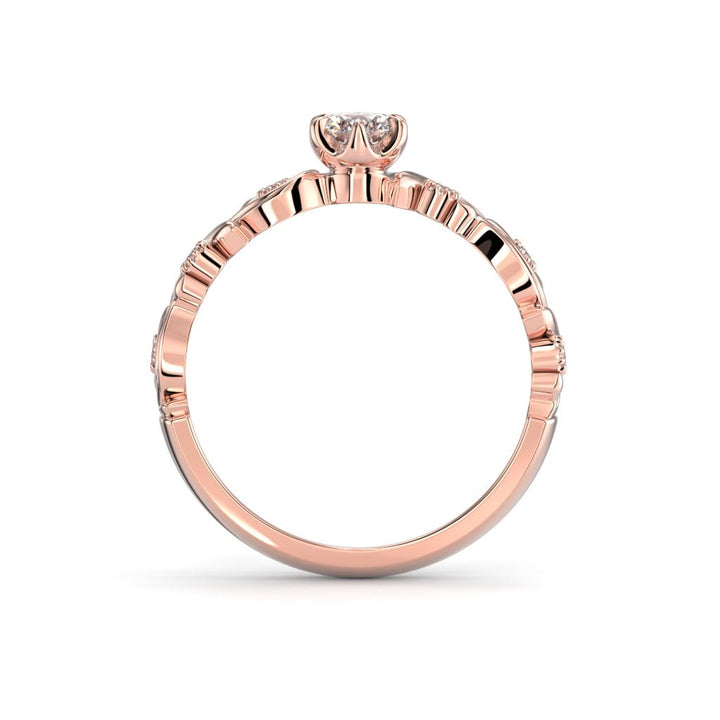 Festive Feeniks Lux Briljant 0,36 ct timanttisormus punakulta sivulta