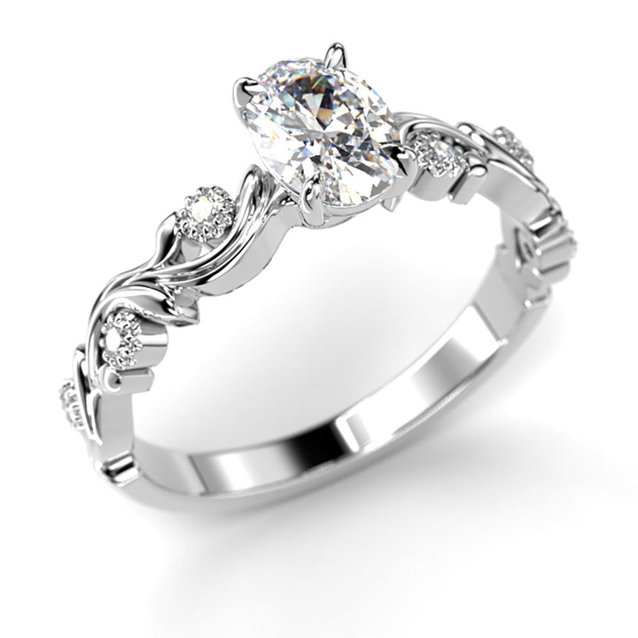 Festive Feeniks Lux Oval 0,56 ct timanttisormus valkokulta