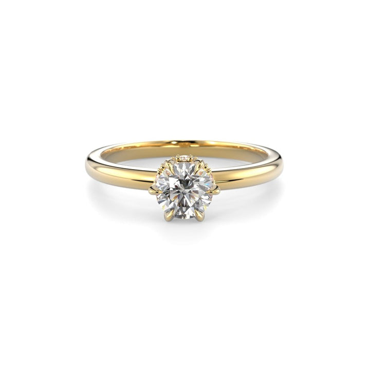 Festive Heidi Hidden Halo 0,60 ct timanttisormus keltakulta, etukuva