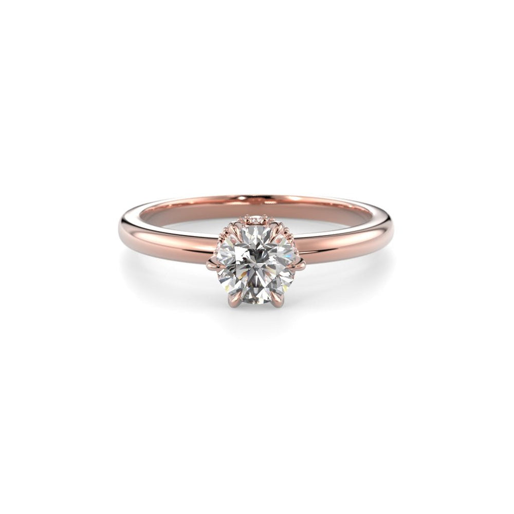 Festive Heidi Hidden Halo 0,60 ct timanttisormus punakulta, etukuva