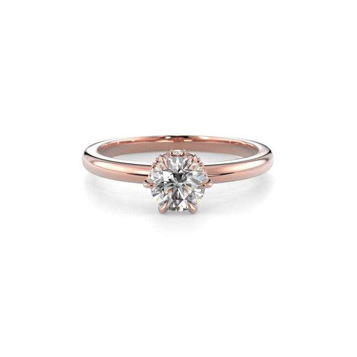 Festive Heidi Hidden Halo 0,60 ct timanttisormus punakulta, etukuva