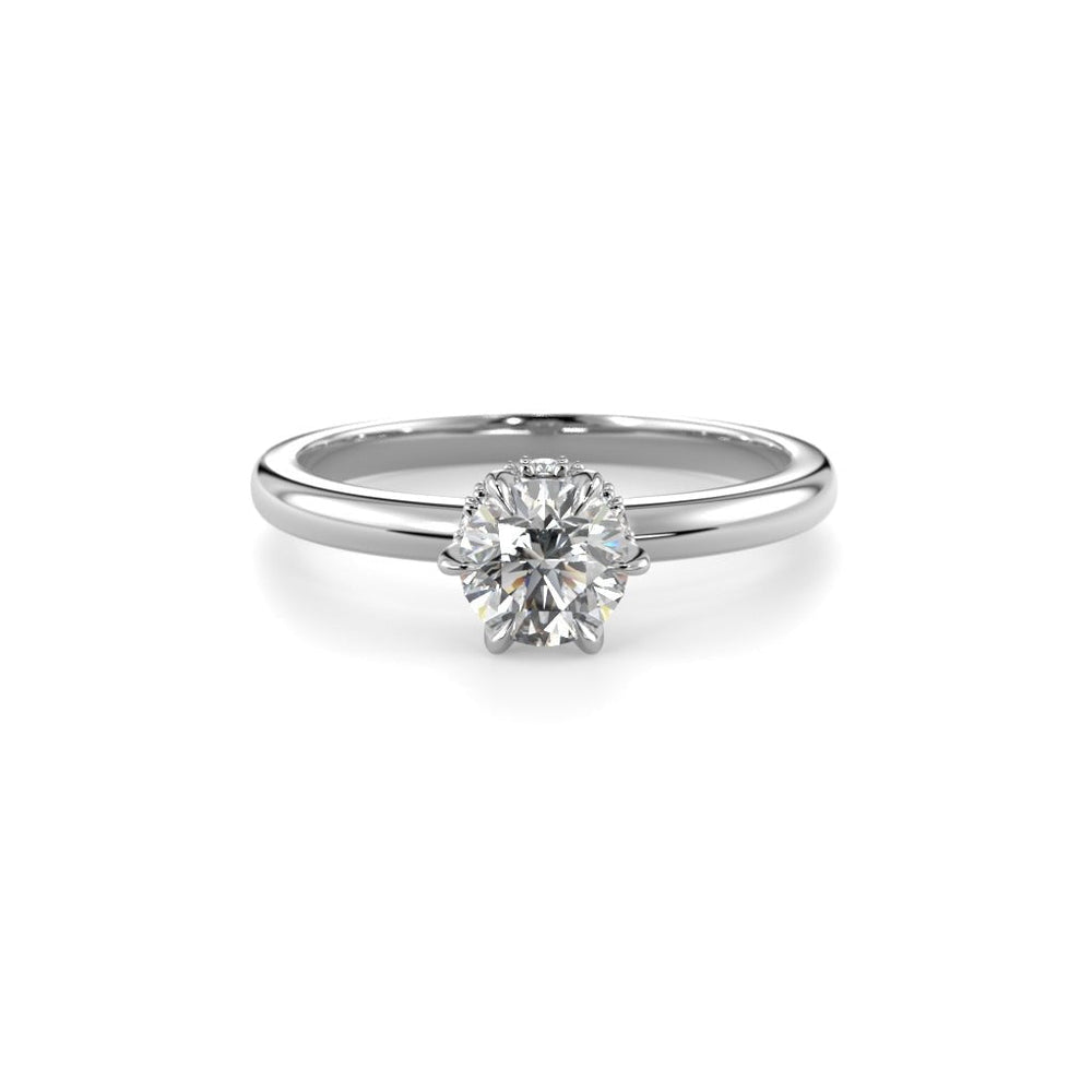 Festive Heidi Hidden Halo 0,60 ct timanttisormus valkokulta, etukuva