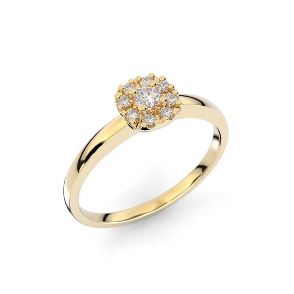 Festive Jasmin timanttisormus 0,15 ct keltakulta