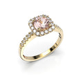 Festive Jemina morganiitti-timanttisormus 0,26 ct keltakulta