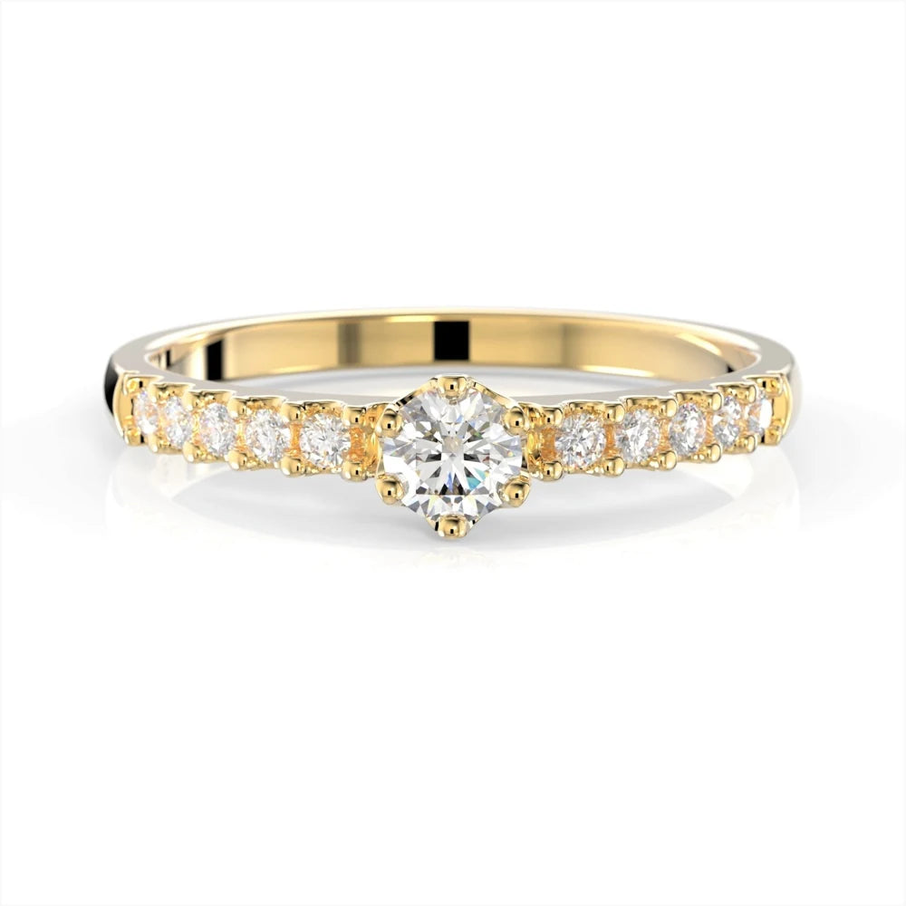 Festive Julie 0,22 ct timanttisormus keltakulta – tuotekuva 2
