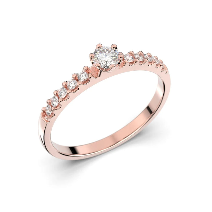 Festive Julie 0,22 ct timanttisormus punakulta – tuotekuva 1