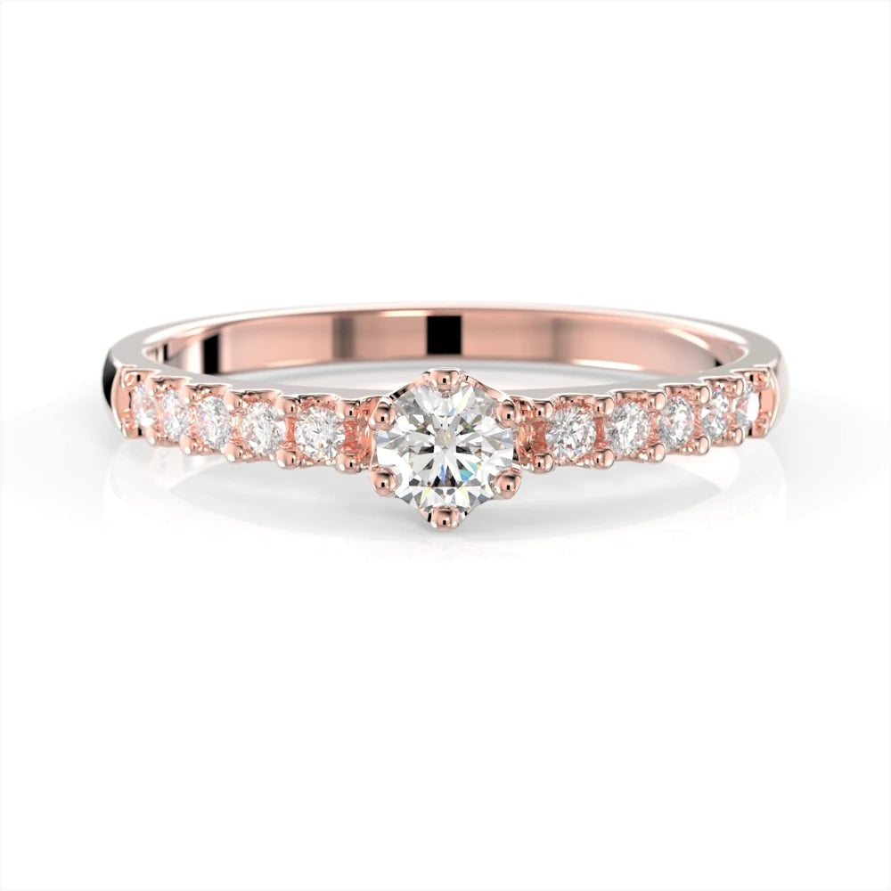 Festive Julie 0,22 ct timanttisormus punakulta – tuotekuva 2