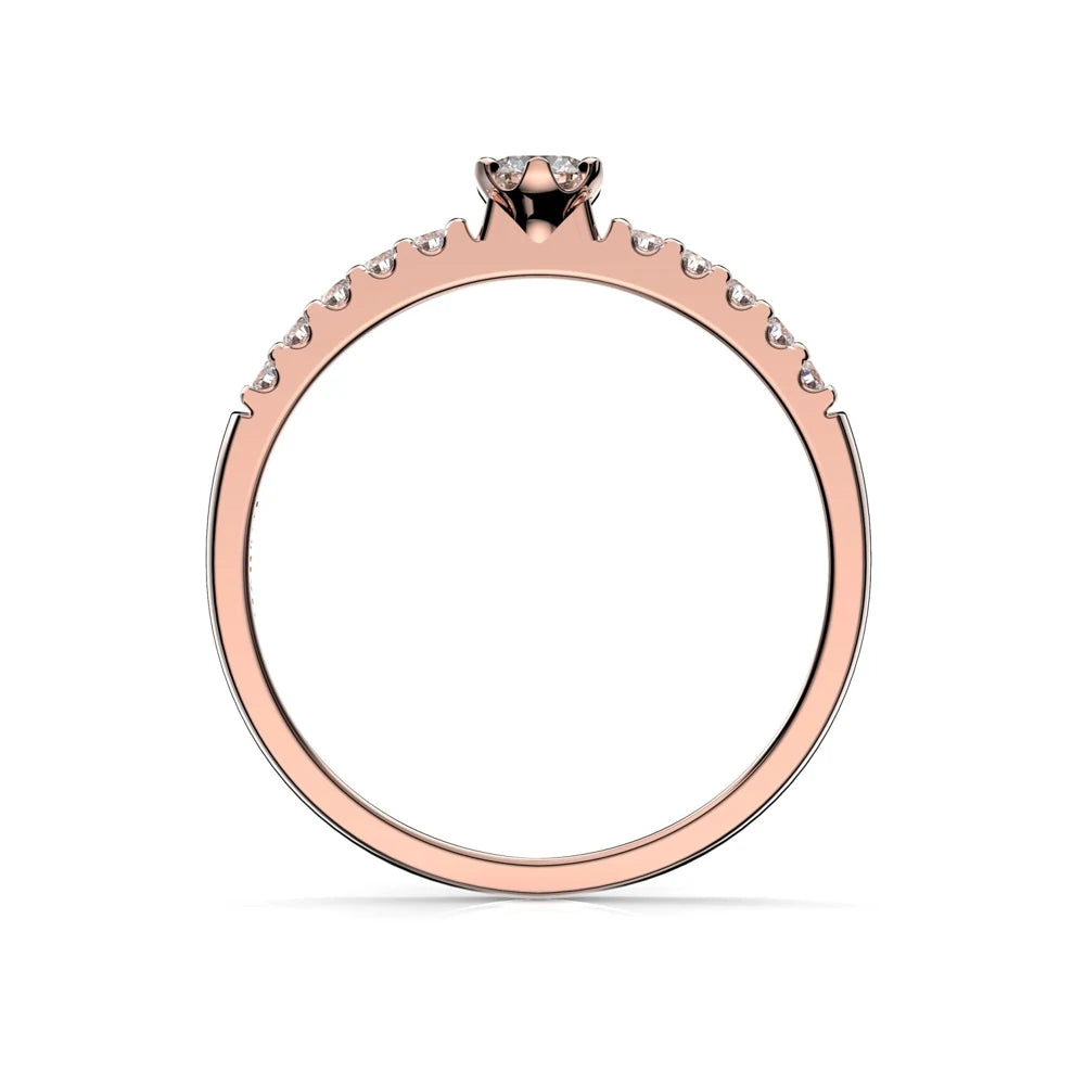Festive Julie 0,22 ct timanttisormus punakulta – tuotekuva 3