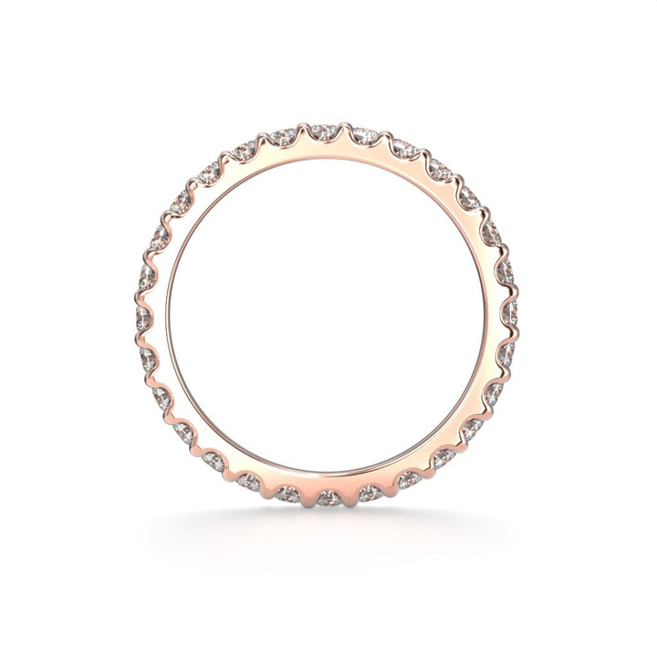 Festive Juliette allianssisormus 0,84 ct punakulta sivulta