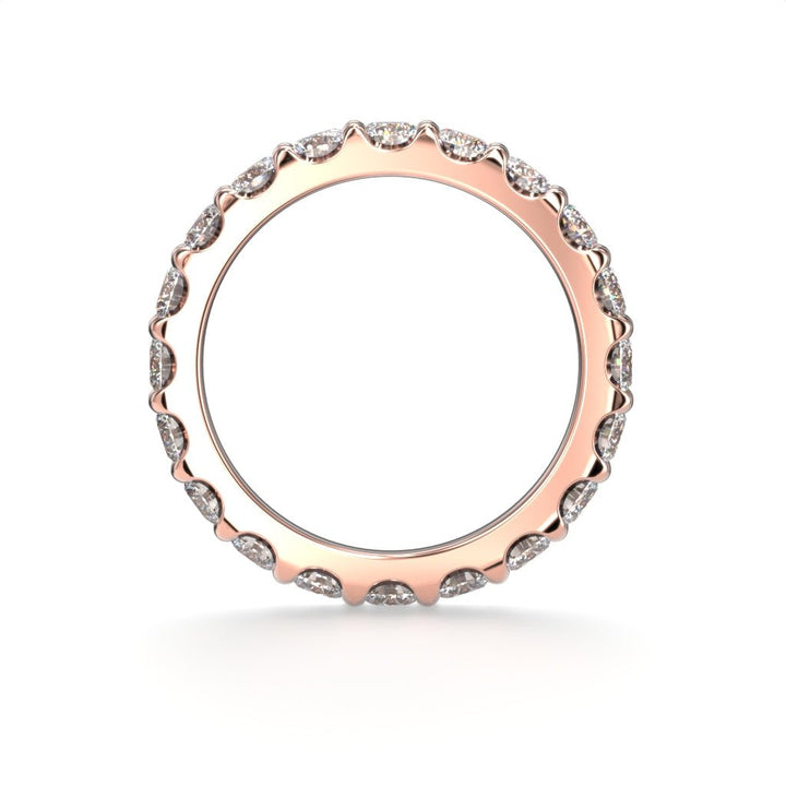 Festive Juliette allianssisormus 2,00 ct punakulta sivulta