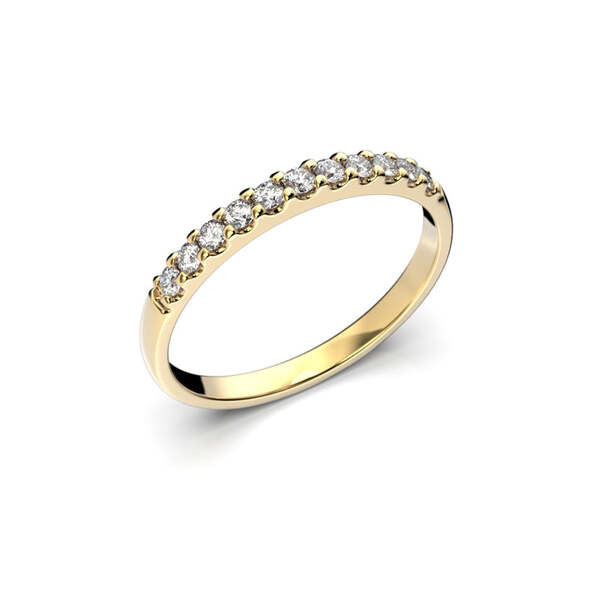 Festive Juliette rivitimanttisormus 0,22 ct keltakulta