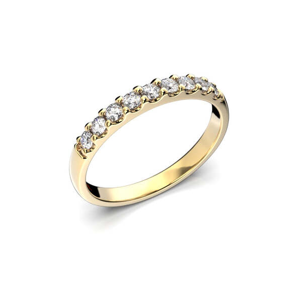 Festive Juliette rivitimanttisormus 0,27 ct keltakulta