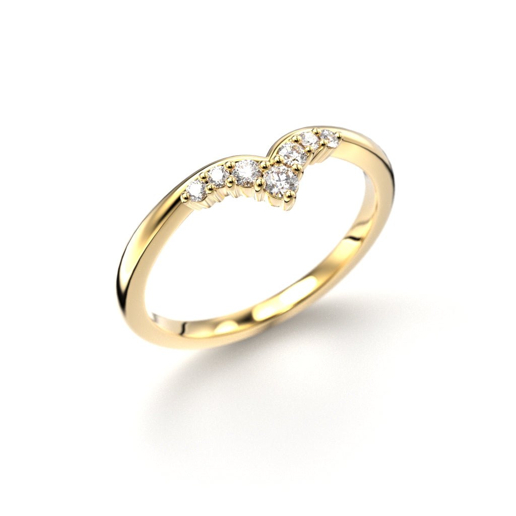 Festive Lilja Side 0,11 ct timanttisormus keltakulta