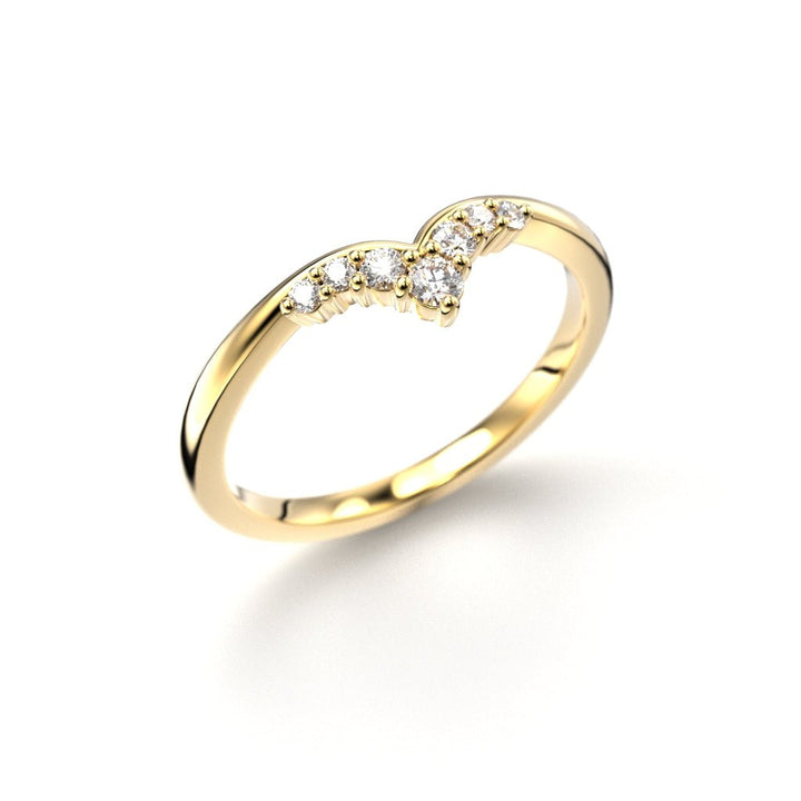 Festive Lilja Side 0,11 ct timanttisormus keltakulta