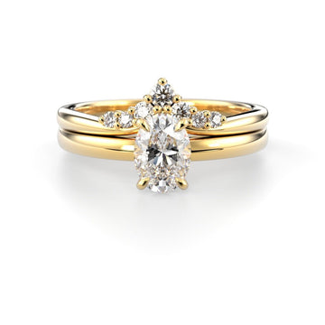 Festive Selena 0,50 ct + Lilja Side 0,11 ct sormusyhdistelmä keltakulta