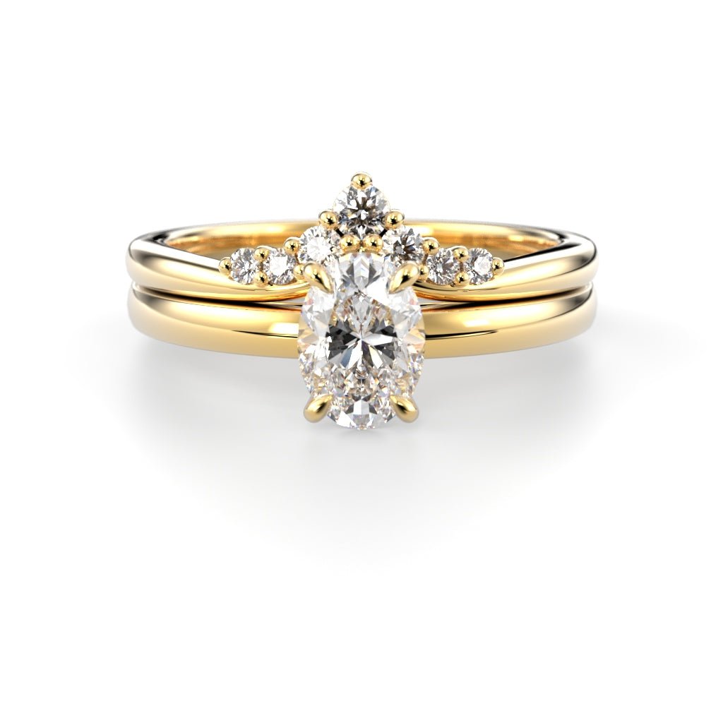 Festive Selena 0,50 ct + Lilja Side 0,11 ct sormusyhdistelmä keltakulta