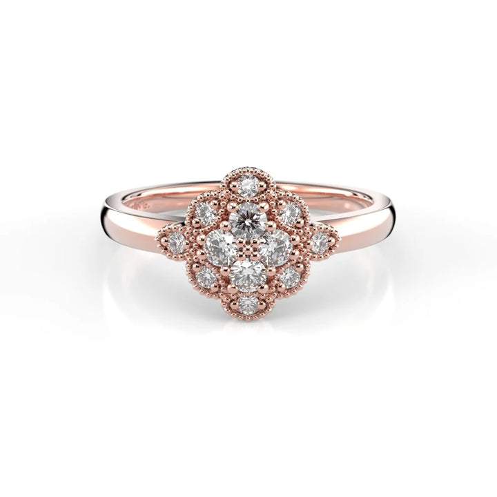 Festive Little Lotus 0,20 ct timanttisormus punakulta – tuotekuva 3