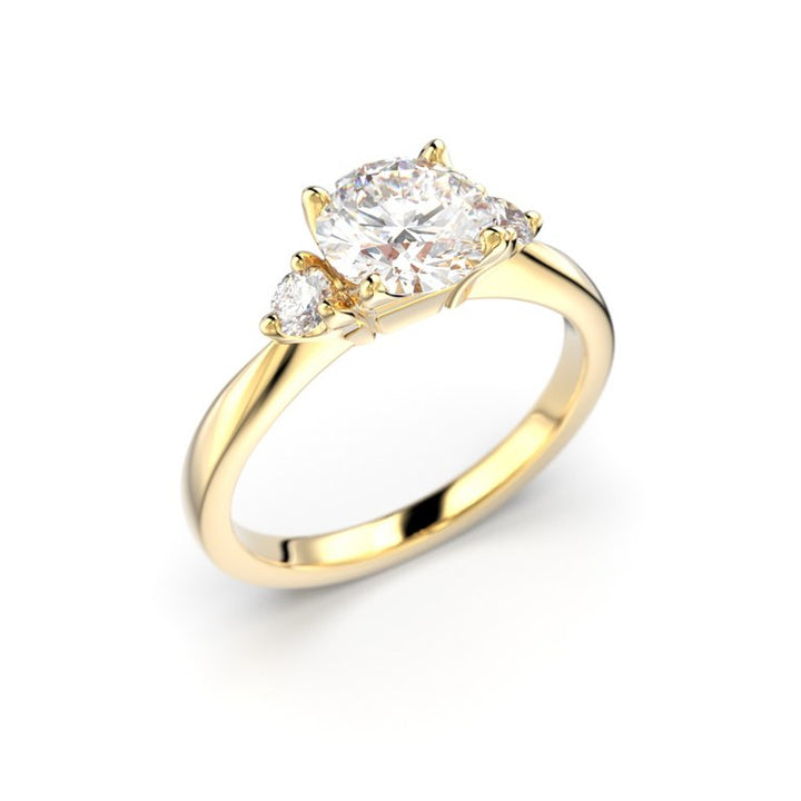 Festive Megan 1,14 ct timanttisormus 756-114 keltakulta, viistokuva