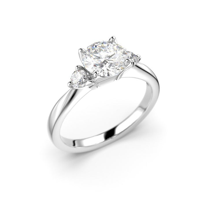 Festive Megan 1,14 ct timanttisormus 756-114 valkokulta, viistokuva